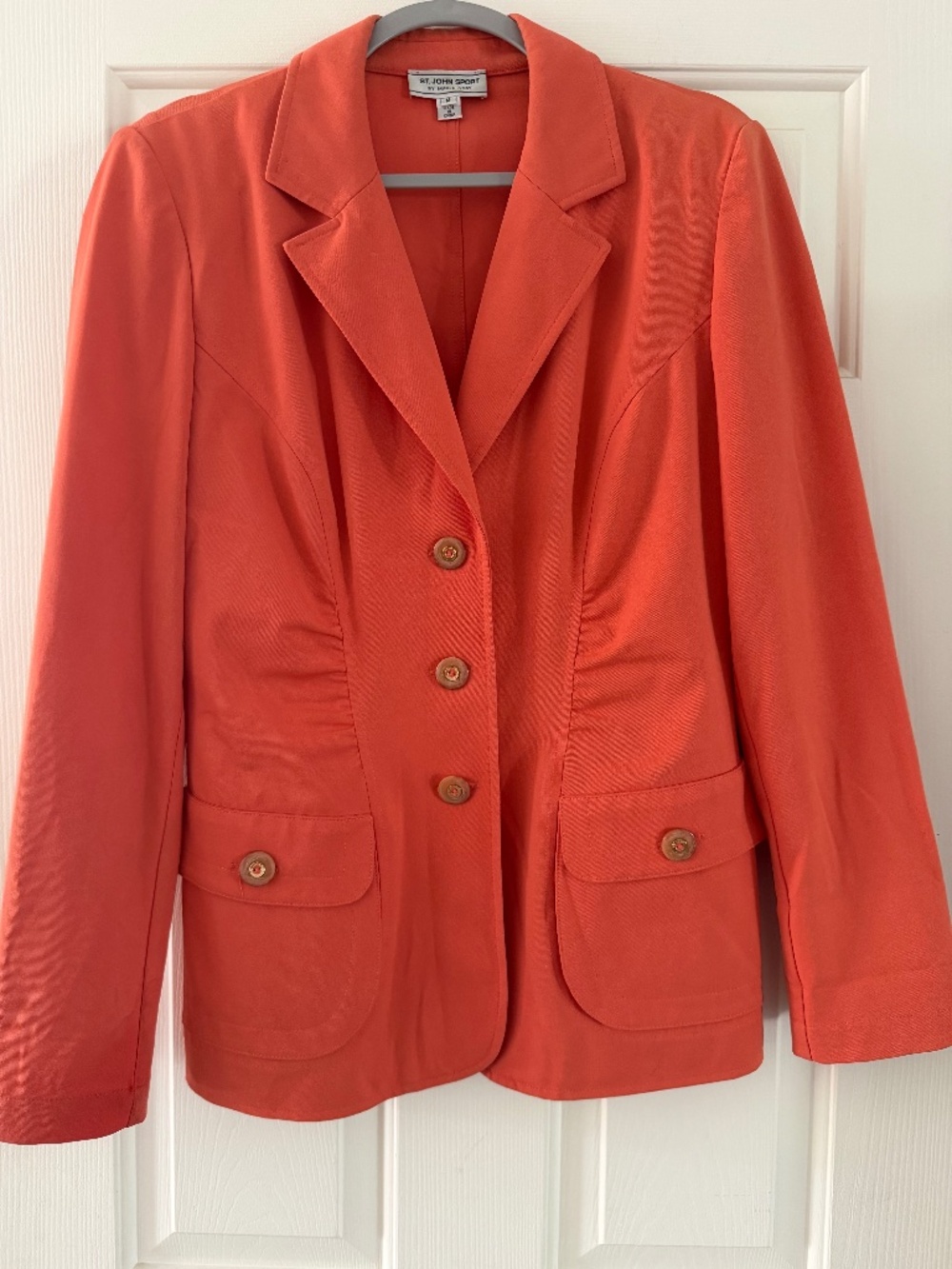 St. John Sport Orange Tailored Blazer Jacket. Women's Size Medium